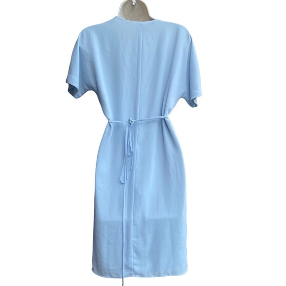 Babaton Aritzia Pastel Blue Wallace Mini Wrap Dress Size XS - Picture 2 of 7